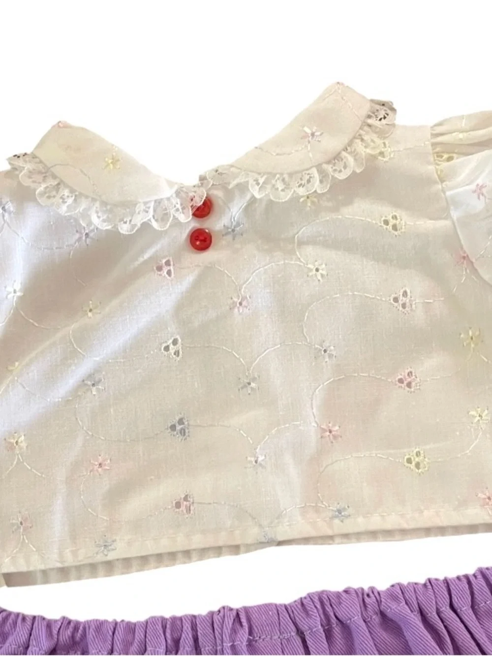 NWOT Purple Jumper White Blouse Matching Bloomers Set Infant Size 0-3